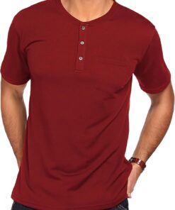 COOFANDY Men's 3 Pack Henley Shirts Short Sleeve Casual Basic Tees Classic Henley Summer Solid T Shirts with Pocket