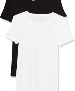 Amazon Essentials Women's Slim-Fit Short-Sleeve Crewneck T-Shirt, Pack of 2