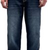 Southpole Men's Mid Rise Stretchable Straight Relaxed Fit Cross Hatch Denim Pants