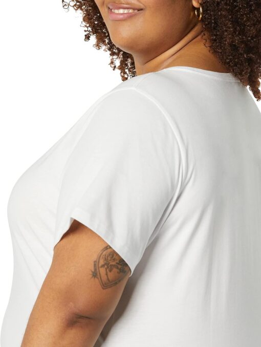 Amazon Essentials Women's Regular-Fit 100% Cotton Short-Sleeve Crewneck T-Shirt (Available in Plus Size), Pack of 2 - Image 6
