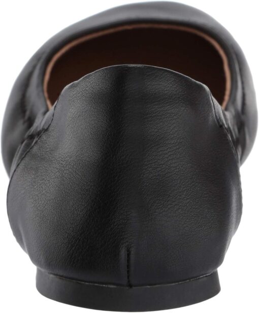 Amazon Essentials Women's Belice Slip On Ballet Flat, Black Faux Leather, 12 Wide - Image 3