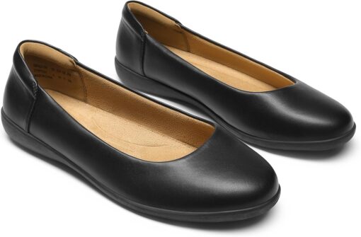 DREAM PAIRS Women’s Comfortable Ballet Dressy Work Flats, Round Toe Slip on Office Shoes - Image 3