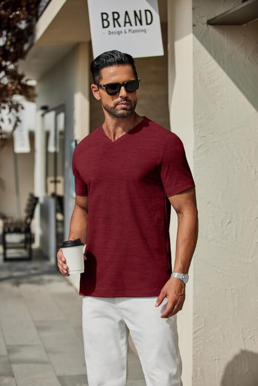 COOFANDY Men's T Shirts Short Sleeve Classic V Neck T-Shirt Casual Summer Basic Tee Shirt - Image 6