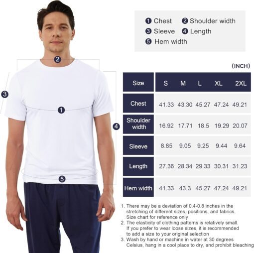 BAMBOO COOL Men's Undershirts Moisture-Wicking Crewneck T Shirts, Breathable Stretch Soft Tees for Men, 3 or 6 Pack - Image 6