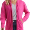 Hanes Women’s Slub Knit Full-Zip Hoodie, Textured Cotton Zip-Up T-Shirt Hoodie for Women