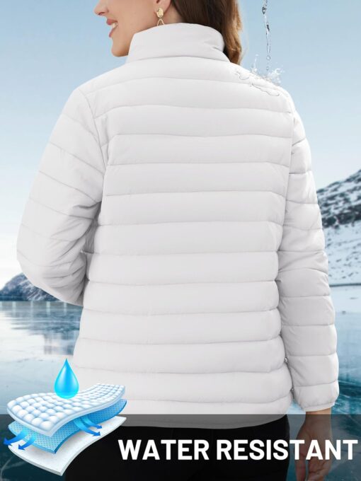 TACVASEN Womens Puffer Jacket Quilted Lightweight Stand Collar Zip Up Alternative Down Coat Warm Winter with 4 Pockets - Image 4