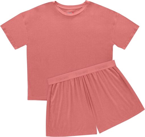 Hanes Women's Originals 2 Piece Lounge, Comfywear Supersoft Boxy T-Shirt & Sleep Shorts Loungewear Set - Image 3