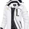 MAGCOMSEN Women's Ski Jacket Waterproof Insulated Snow Jacket Warm Windproof Winter Coats with Hood Fleece Lined Jacket