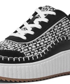 DREAM PAIRS Women Chunky City Tweed Comfortable Casual Platform Fashion Sneaker