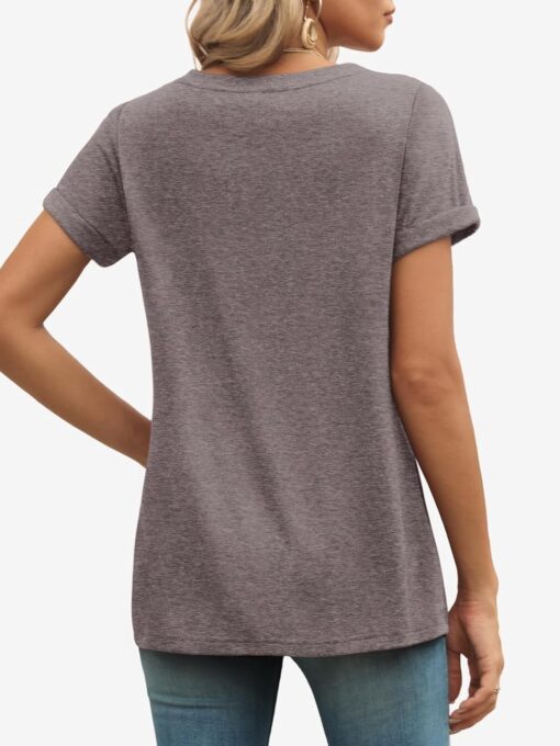 ATHMILE T Shirts Short Sleeve V Neck Tees for Women Fashion Tops Trendy Lightweight Casual Summer Outfits Clothes 2025 Beach - Image 4