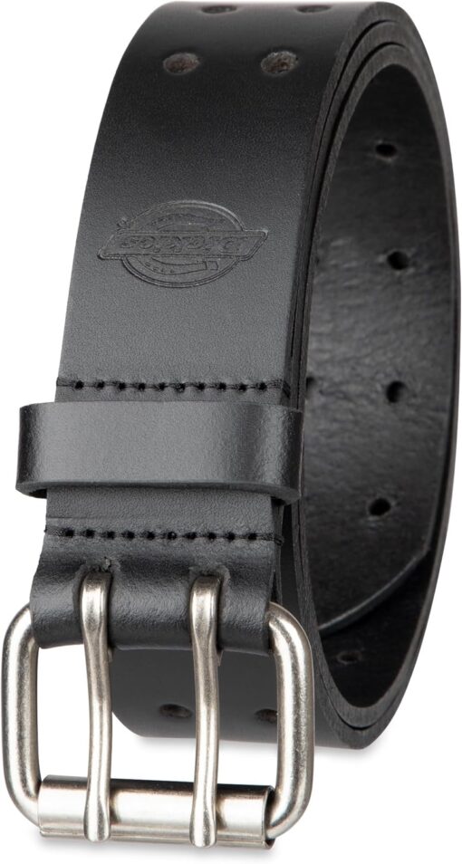 Dickies Men's Double Prong Fully Adjustable Leather Belt