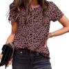 EVALESS Womens Casual Polka Dot Tops Crewneck Short Sleeve T Shirts Fashion Outfits 2025 Spring Summer Shirts
