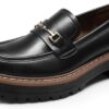 DREAM PAIRS Loafers for Women Platform Chunky Heel Slip On Loafers Business Office Casual Dressy Loafer Shoes