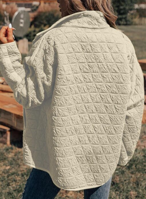EVALESS Women's Lightweight Diamond Quilted Jacket Casual Winter Open Front Button Down Puffer Coat Outwear Cardigan - Image 2