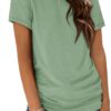 ATHMILE Womens T Shirt Summer Tops Short Sleeve Fashion Basic Casual Oversized Beach Vacation Clothes 2025 Trendy