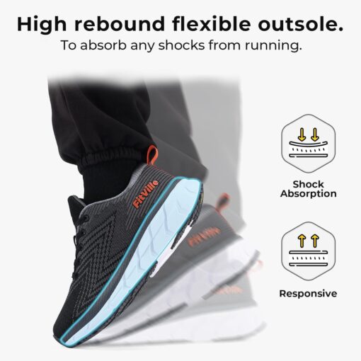 FitVille Wide Walking Shoes for Men Comfortable Lightweight Running Wide Toe Box Shoes for Men Non Slip Cushioned - Image 4