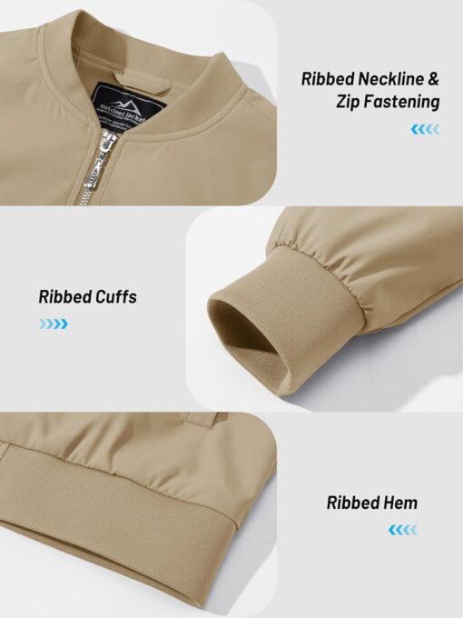 TACVASEN Women's Bomber Jackets Lightweight Casual Jacket Full Zip Windbreaker Fall Jacket - Image 5