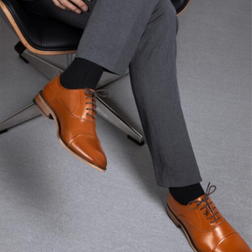 Bruno Marc Men's Lace Up Soft Cap-Toe Formal Dress Shoes - Image 8