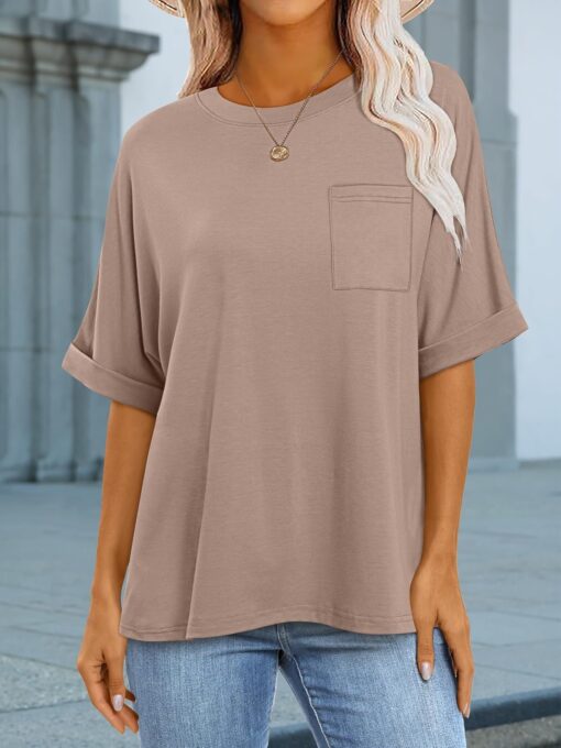 ANRABESS Women Oversized T Shirts Short Sleeve Summer Casual Loose Top Basic Tee with Pocket - Image 6