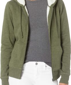 Amazon Essentials Women's Sherpa-Lined Fleece Full-Zip Hooded Jacket (Available in Plus Size)