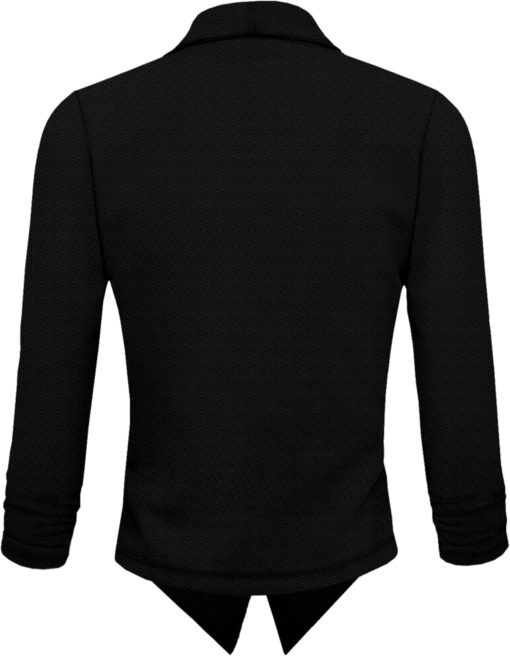 Hybrid & Company Lightweight Open Front Cardigan Classic Ruched Sleeve Work Office Blazer Suit Jackets - Image 4