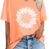 Oversized Tshirts for Women V Neck Short Sleeve Summer Casual Basic Loose Tops