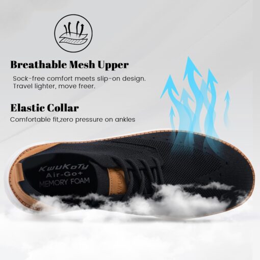 Men's KnitFlex Mesh Sneakers | Wide Fit, Lightweight, Breathable | Casual Walking Shoes - Image 4
