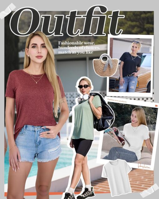 GAYHAY 3 Pack Womens T-Shirts - Short Sleeve Spring Summer Tops Crew Neck Trendy Casual Work Soft Basic Tees for Ladies 2025 - Image 4