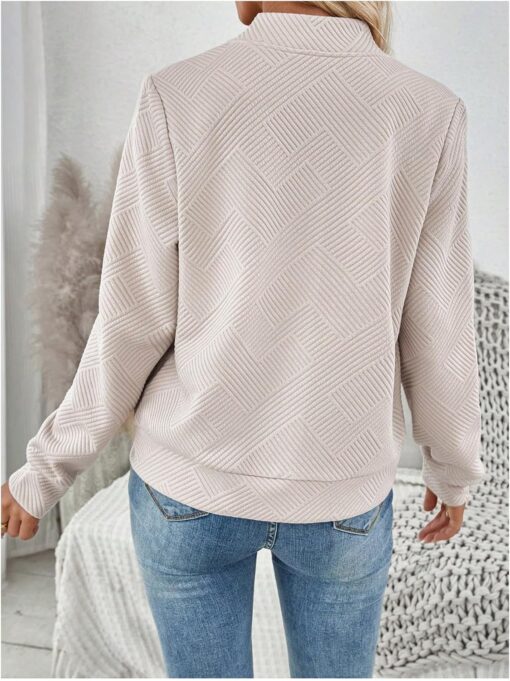 Verdusa Women's Zip Up Textured Bomber Jacket Casual Long Sleeve Outerwear - Image 2