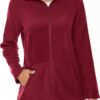 Hibelle Women's Outdoor Full-Zip Thermal Fleece Jacket with Pockets