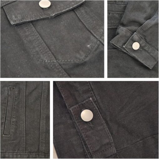 Jean Jacket for Women Distressed Long Sleeve Oversized Denim Trucker Jackets Coat - Image 3