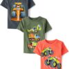 The Children's Place Baby and Toddler Boys' Vehicle Short Sleeve Graphic T-Shirts, Multipack