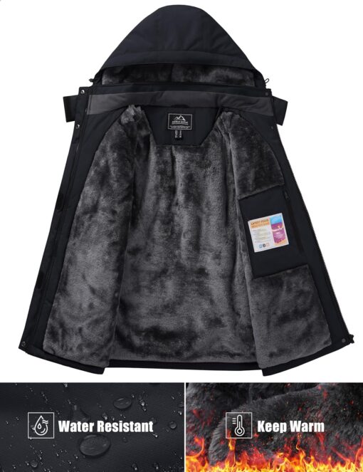 MAGCOMSEN Women's Winter Coats Waterproof Insulated Snow Ski Jacket Hood Fleece Lined Warm Mountain Snowboarding Windbreaker - Image 3