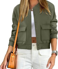 ANRABESS Women Cropped Bomber Jacket 2025 Fashion Casual Trendy Varsity Y2k Jackets