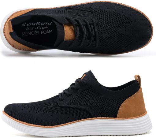 Men's KnitFlex Mesh Sneakers | Wide Fit, Lightweight, Breathable | Casual Walking Shoes - Image 2