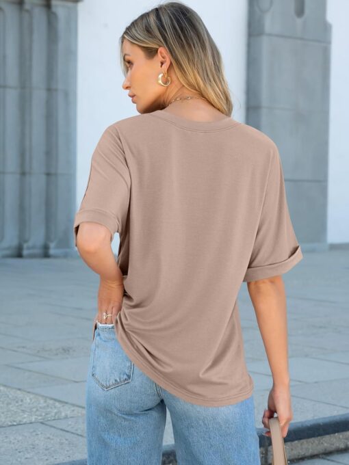 ANRABESS Women Oversized T Shirts Short Sleeve Summer Casual Loose Top Basic Tee with Pocket - Image 4