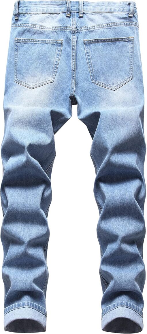 LAMKUKU Men's Ripped Jeans Slim Fit Casual Distressed Denim Pants - Image 2