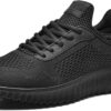 Bruno Marc Men's Non Slip Work Shoes Walking Zapatos Trabajo Black & Lightweight Food Service Chef Kitchen Restaurant Resistant Sneakers