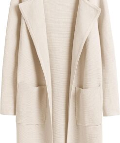 ANRABESS Women's Open Front Knit Lightweight Cardigan Casual Long Coatigan Sweater Lady Jacket Coat 2025 Fall Outerwear