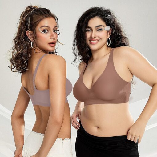 OEAK Womens Deep V Bras Wireless Comfortable Bra Supportive No Underwire Bras Tshirt Push Up Bralettes Plunge Seamless Bra - Image 5
