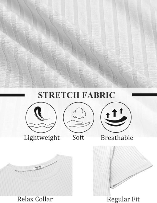COOFANDY Mens T-Shirts Short Sleeve Plain Tshirts Casual Crew Neck Basic T Shirt Soft Cooling Fitted Stretch Tee Shirts - Image 5