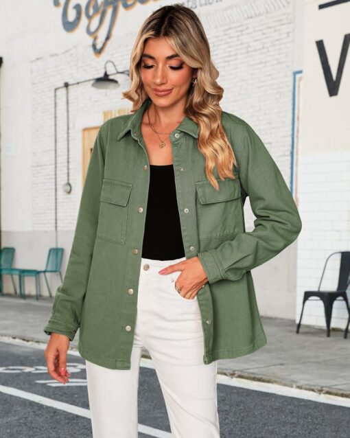 luvamia 2025 Spring Jean Jackets for Women Fashion Oversized Button Down Denim Jacket Western Shacket Jacket with Pockets - Image 2