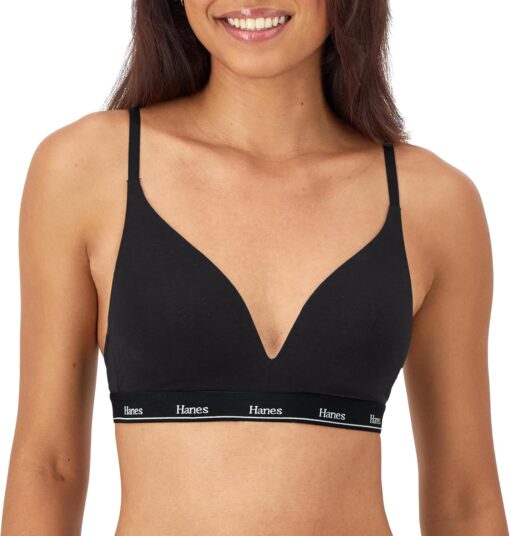 Hanes Women's Originals Full Coverage Contour Wireless Stretch Cotton T-Shirt Bra
