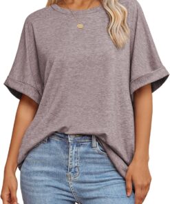 ATHMILE Womens Oversized T Shirts Summer Tops Spring Casual Loose Fit Workout Short Sleeve 2025 Beach Vacation