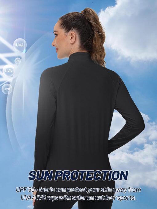TACVASEN Women's Workout Jackets Lightweight Athletic Jacket Zip Up UPF 50+ UV Protection Long Sleeve Sun Shirt - Image 2