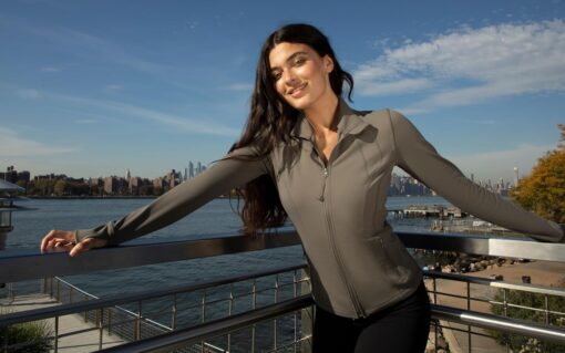 90 Degree By Reflex Full Zip Running Track Jacket Lightweight Athletic Slim Fit Jacket with Thumbholes - Image 6