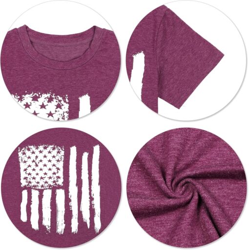 Patriotic Shirts for Women American Flag Shirt 4th of July Tshirt Graphic Tees Casual Short Sleeve Tee Top - Image 3
