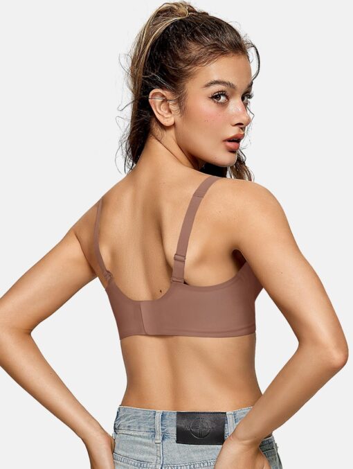 OEAK Womens Deep V Bras Wireless Comfortable Bra Supportive No Underwire Bras Tshirt Push Up Bralettes Plunge Seamless Bra - Image 3