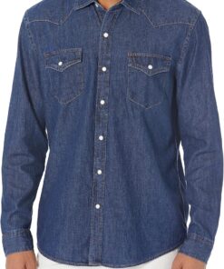 Amazon Essentials Men's Denim Shirt Long Sleeve - Regular-Fit Denim Shirt