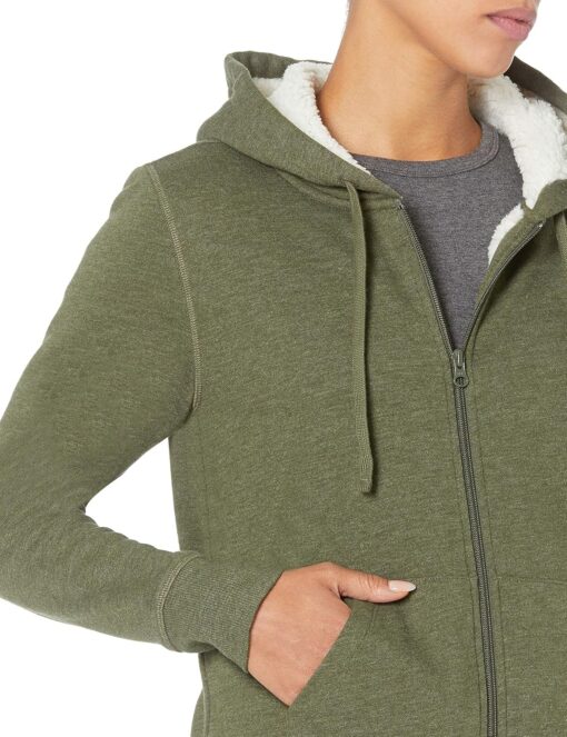 Amazon Essentials Women's Sherpa-Lined Fleece Full-Zip Hooded Jacket (Available in Plus Size) - Image 5